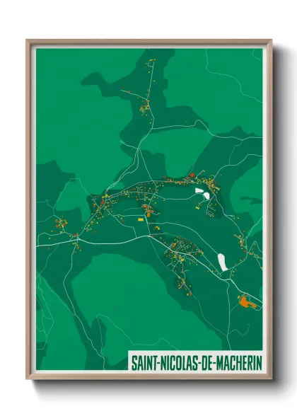 Une affiche de carte sur Saint-Nicolas-de-Macherin