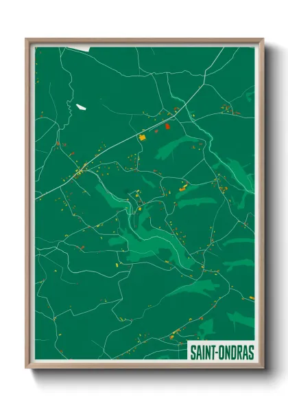 Une affiche de carte sur Saint-Ondras