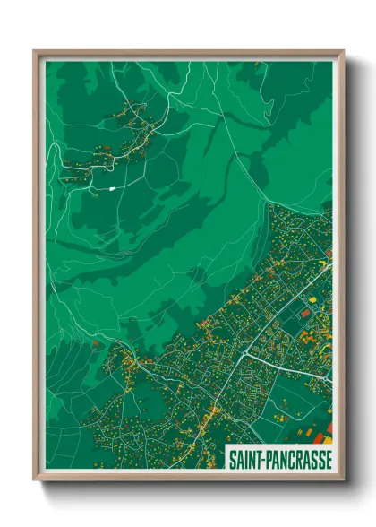 Une affiche de carte sur Saint-Pancrasse