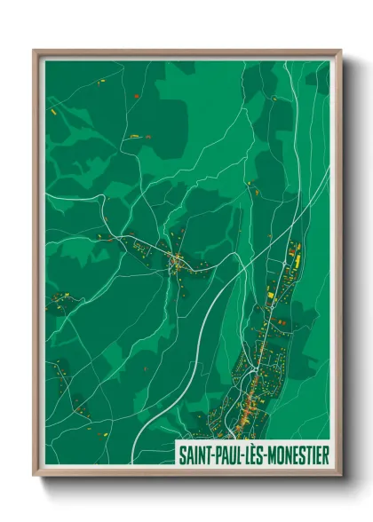Une affiche de carte sur Saint-Paul-lès-Monestier
