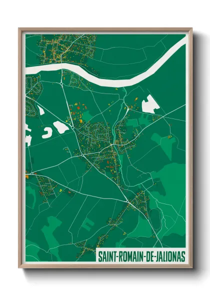Une affiche de carte sur Saint-Romain-de-Jalionas
