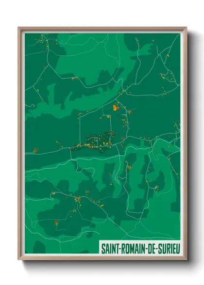 Une affiche de carte sur Saint-Romain-de-Surieu