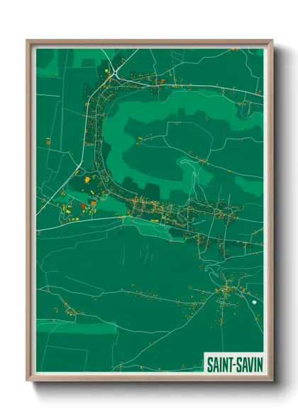 Une affiche de carte sur Saint-Savin