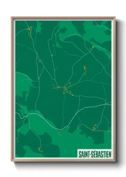 Une affiche de carte sur Saint-Sébastien