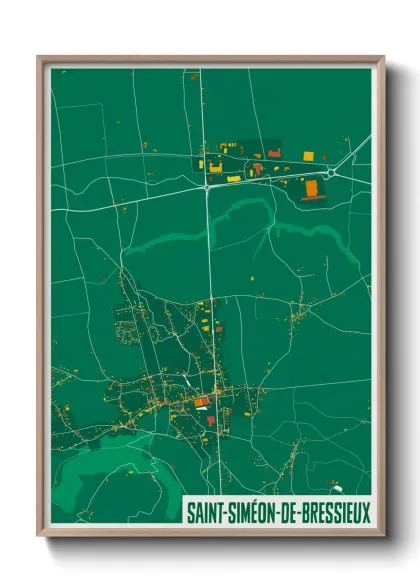 Une affiche de carte sur Saint-Siméon-de-Bressieux
