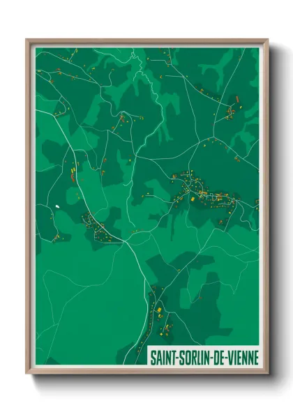 Une affiche de carte sur Saint-Sorlin-de-Vienne