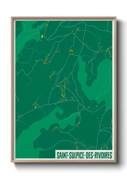 Une affiche de carte sur Saint-Sulpice-des-Rivoires