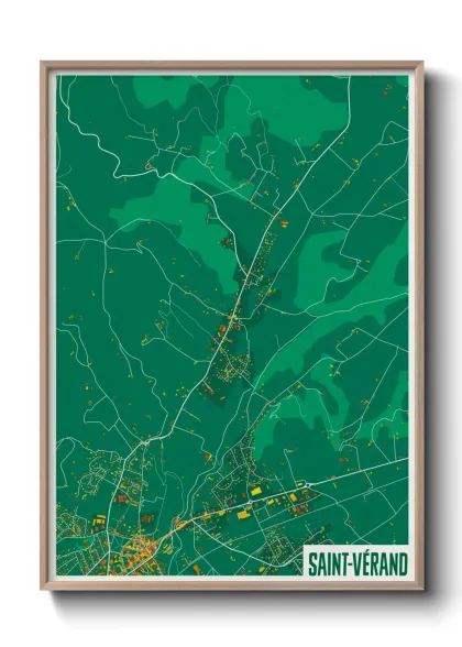 Une affiche de carte sur Saint-Vérand