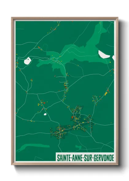 Une affiche de carte sur Sainte-Anne-sur-Gervonde