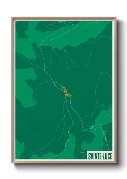 Une affiche de carte sur Sainte-Luce
