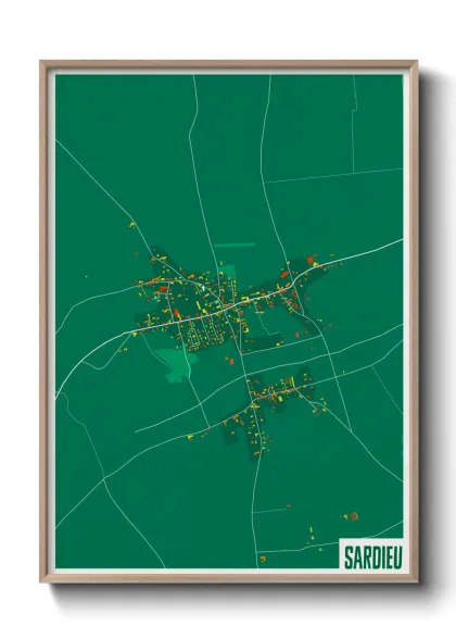 Une affiche de carte sur Sardieu