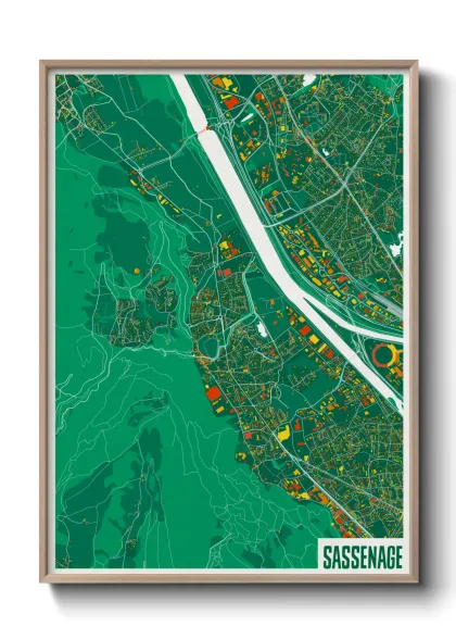 Une affiche de carte sur Sassenage