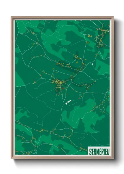 Une affiche de carte sur Sermérieu