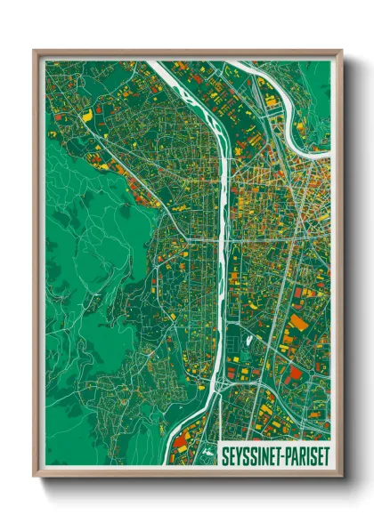Une affiche de carte sur Seyssinet-Pariset