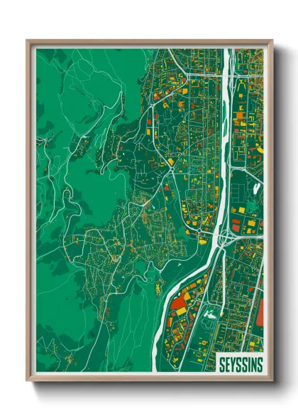 Une affiche de carte sur Seyssins