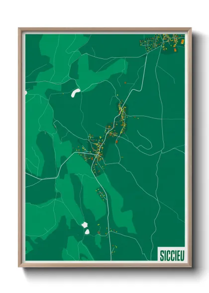 Une affiche de carte sur Siccieu
