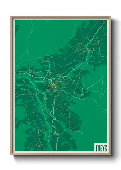 Une affiche de carte sur Theys