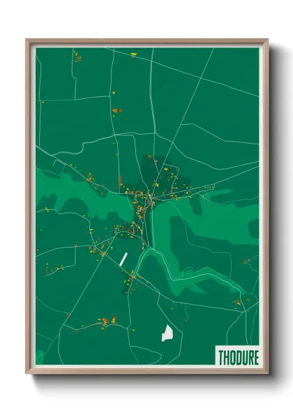 Une affiche de carte sur Thodure