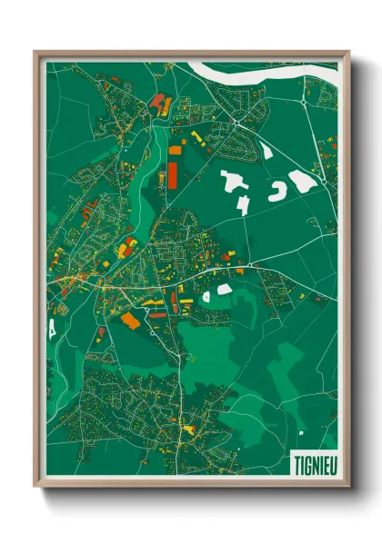 Une affiche de carte sur Tignieu
