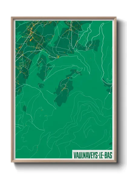 Une affiche de carte sur Vaulnaveys-le-Bas