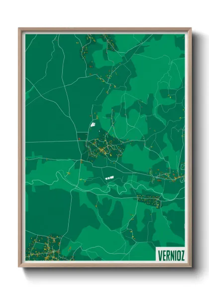 Une affiche de carte sur Vernioz