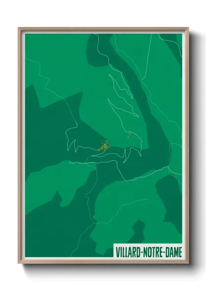 Une affiche de carte sur Villard-Notre-Dame