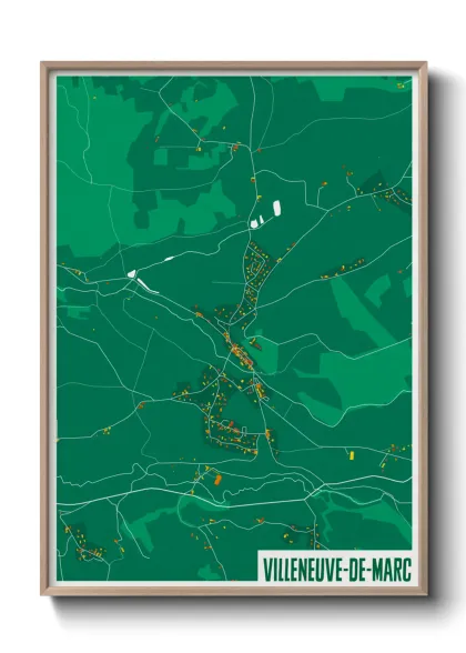 Une affiche de carte sur Villeneuve-de-Marc