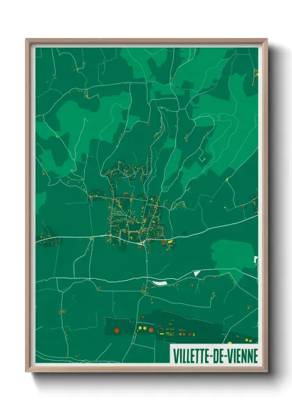 Une affiche de carte sur Villette-de-Vienne