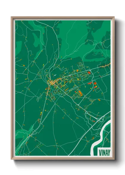 Une affiche de carte sur Vinay