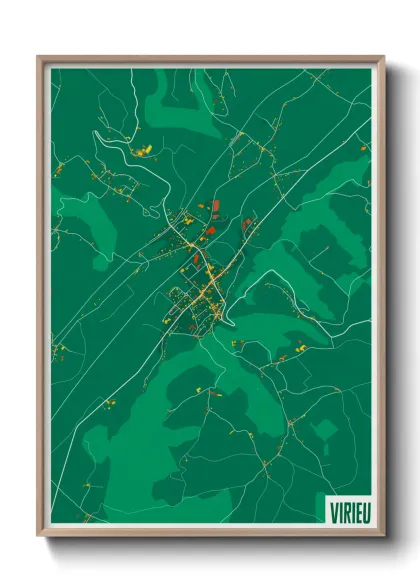 Une affiche de carte sur Virieu