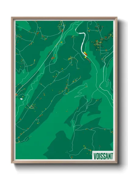 Une affiche de carte sur Voissant