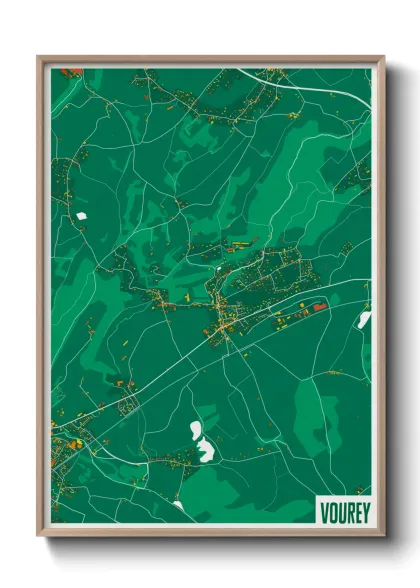 Une affiche de carte sur Vourey