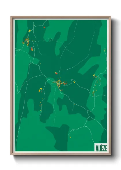 Une affiche de carte sur Alièze