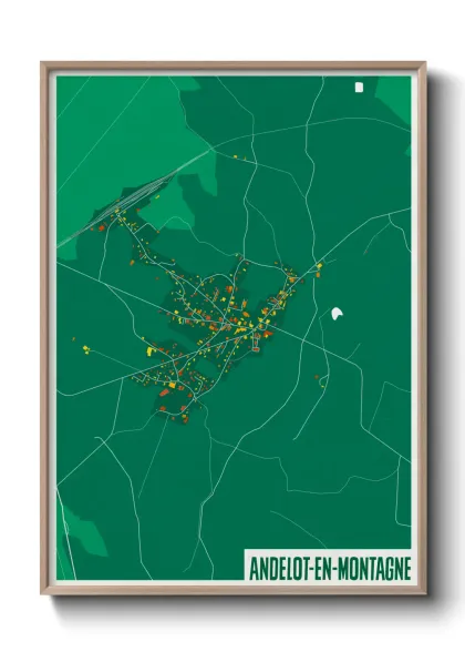 Une affiche de carte sur Andelot-en-Montagne