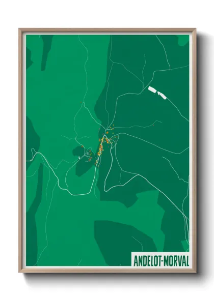 Une affiche de carte sur Andelot-Morval