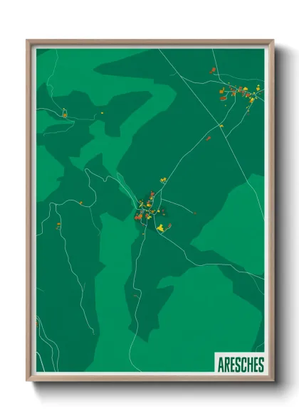 Une affiche de carte sur Aresches