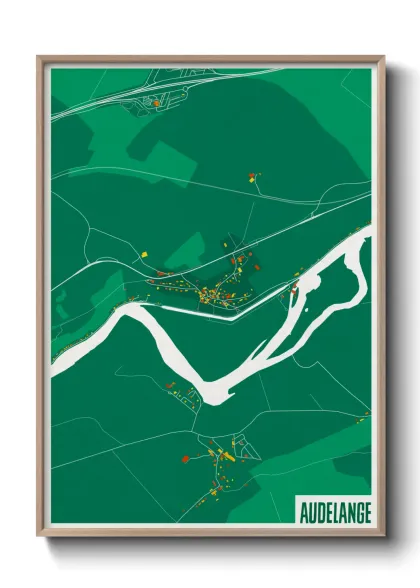 Une affiche de carte sur Audelange