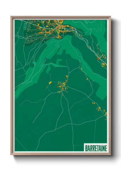 Une affiche de carte sur Barretaine