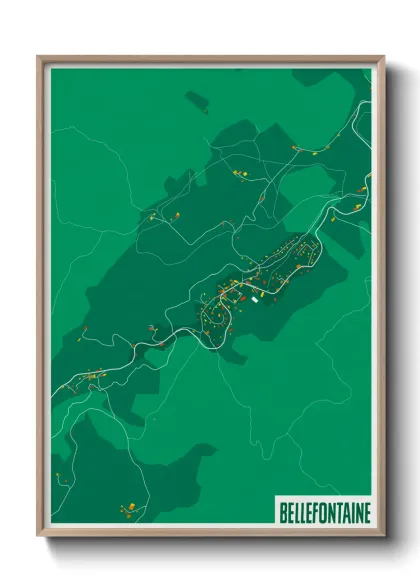 Une affiche de carte sur Bellefontaine