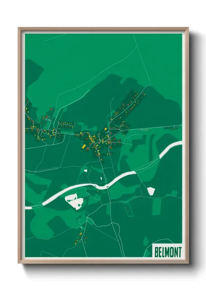 Une affiche de carte sur Belmont