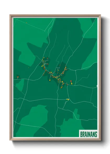 Une affiche de carte sur Brainans