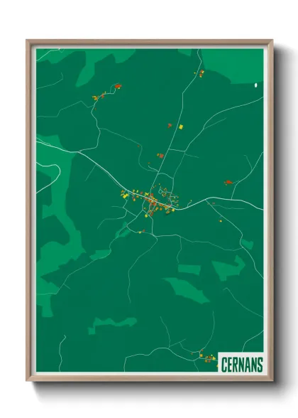 Une affiche de carte sur Cernans