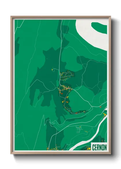 Une affiche de carte sur Cernon