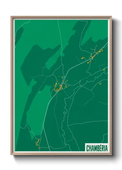 Une affiche de carte sur Chambéria
