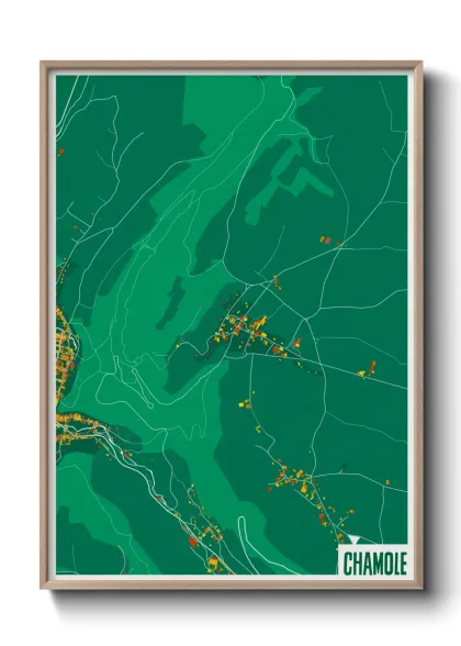 Une affiche de carte sur Chamole
