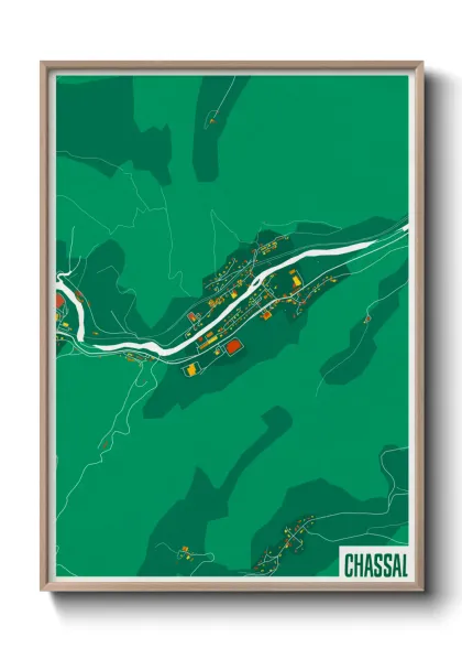 Une affiche de carte sur Chassal