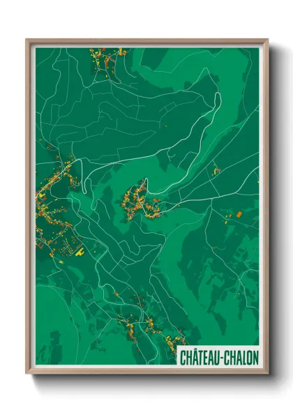 Une affiche de carte sur Château-Chalon