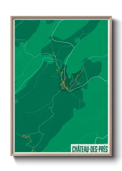 Une affiche de carte sur Château-des-Prés