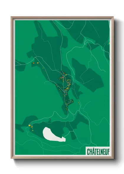 Une affiche de carte sur Châtelneuf