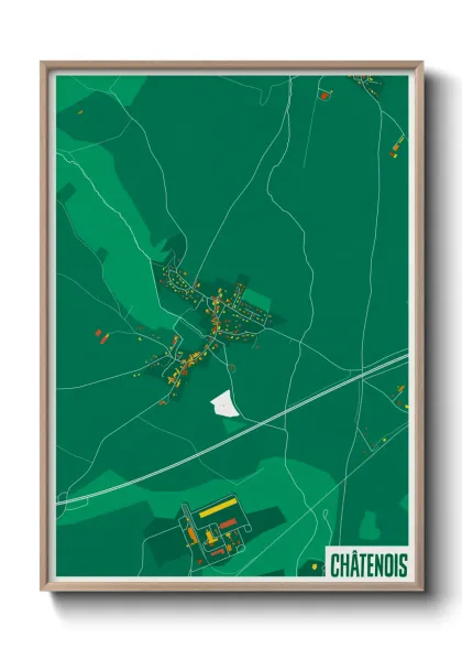 Une affiche de carte sur Châtenois